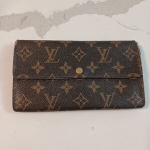 Auth Louis Vuitton Monogram Pochette Porte Monnaie Credit Wallet